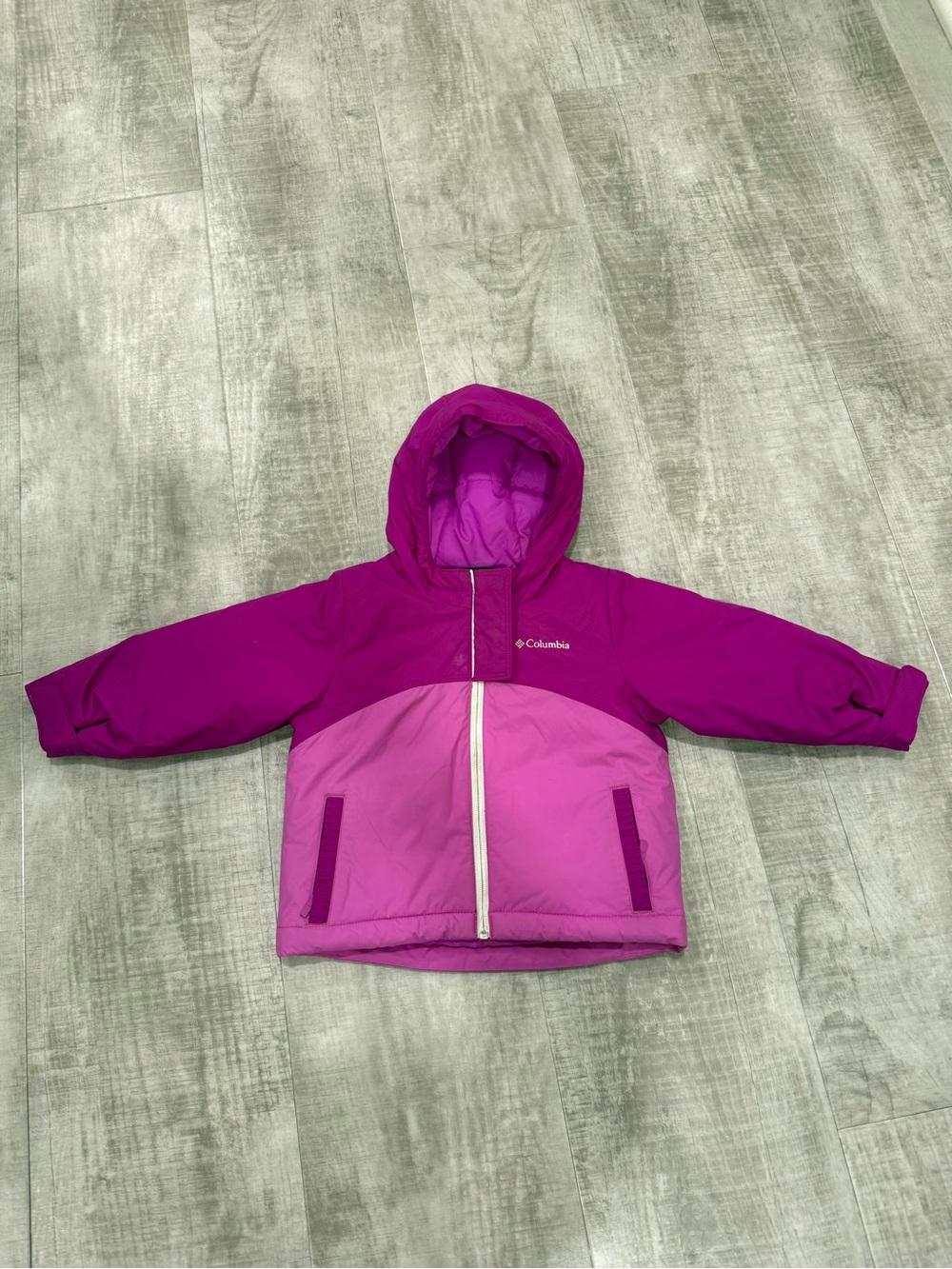 Columbia Girls' Two-Tone Pink Hooded Jacket